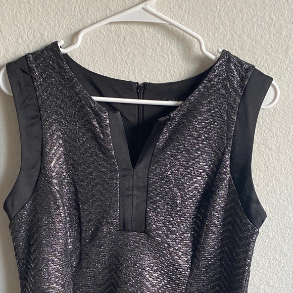 Roz & Ali Petite Shimmering Black Sleeveless Mini Dress - Picture 5 of 11